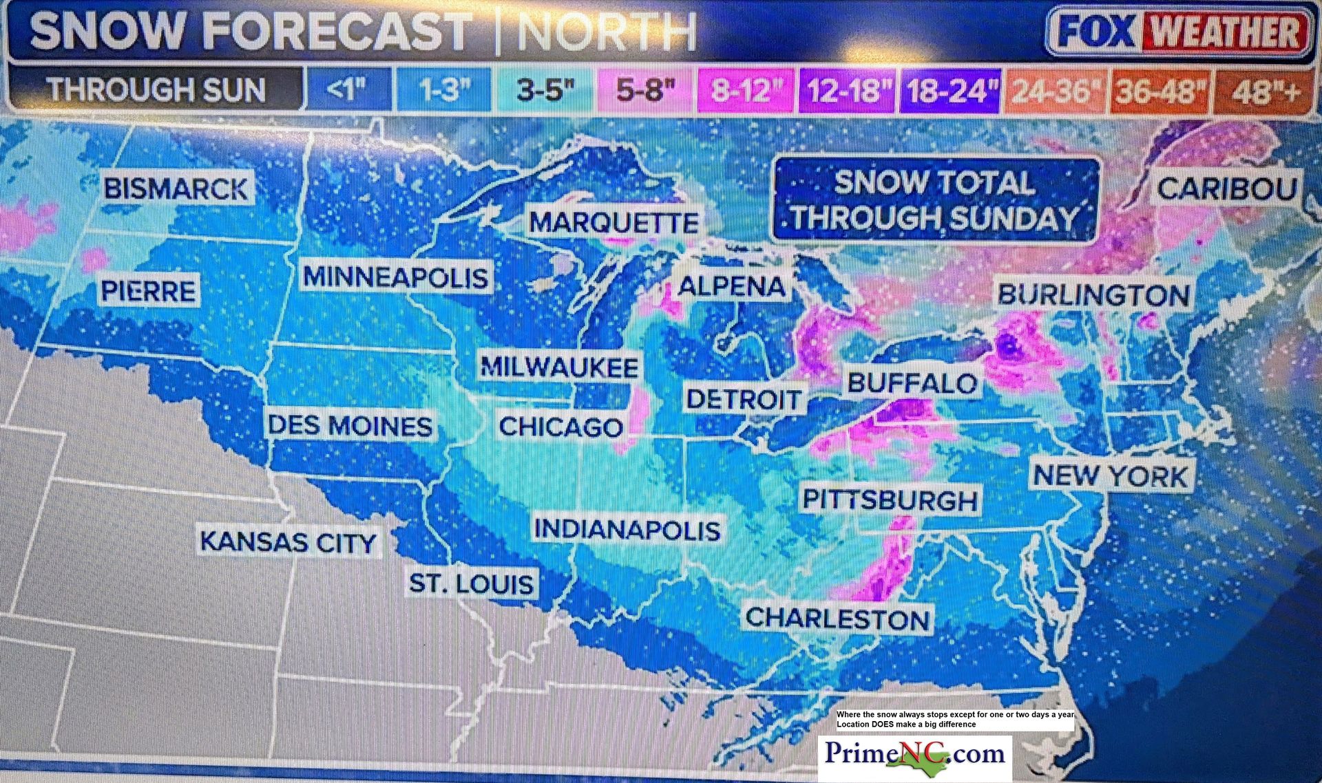 where does the snow stop